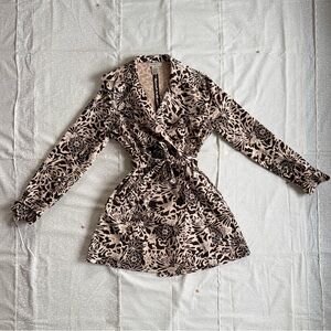 Vertigo Paris Cream and Brown Floral Coat